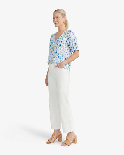 Wide Leg Jeans in White Denim Magnolia White - Draper James