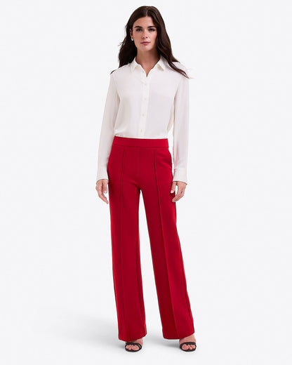Flare Pants in Ponte – Navy Red - Draper James