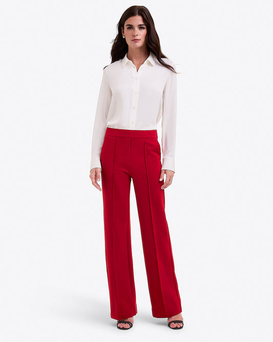 Flare Pants in Ponte – Navy Red - Draper James