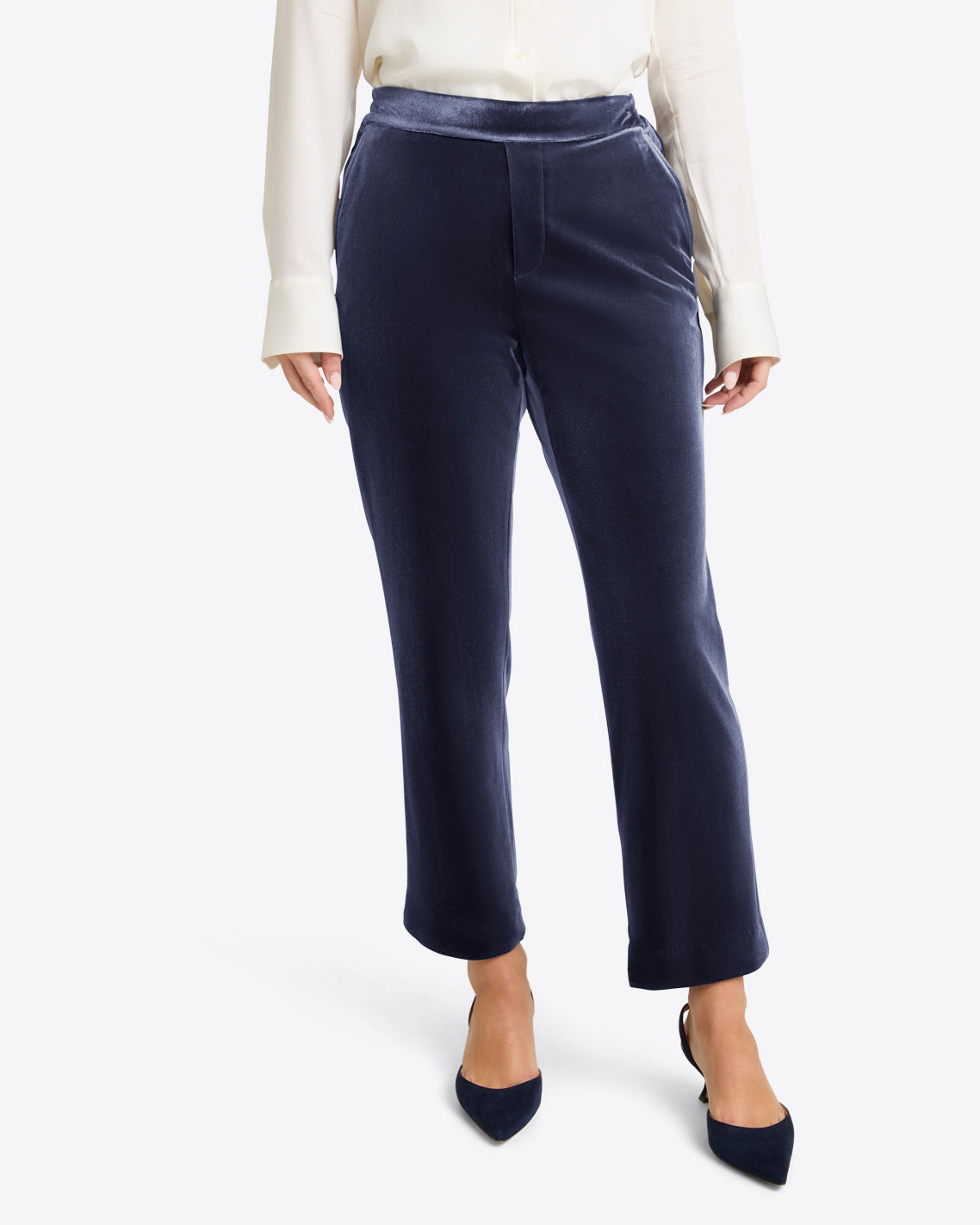 Pull on Pants in Velvet Nassau Navy - Draper James