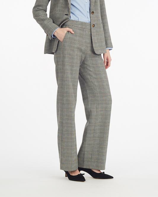 Wide Leg Glen Check Pant Glen Plaid - Draper James