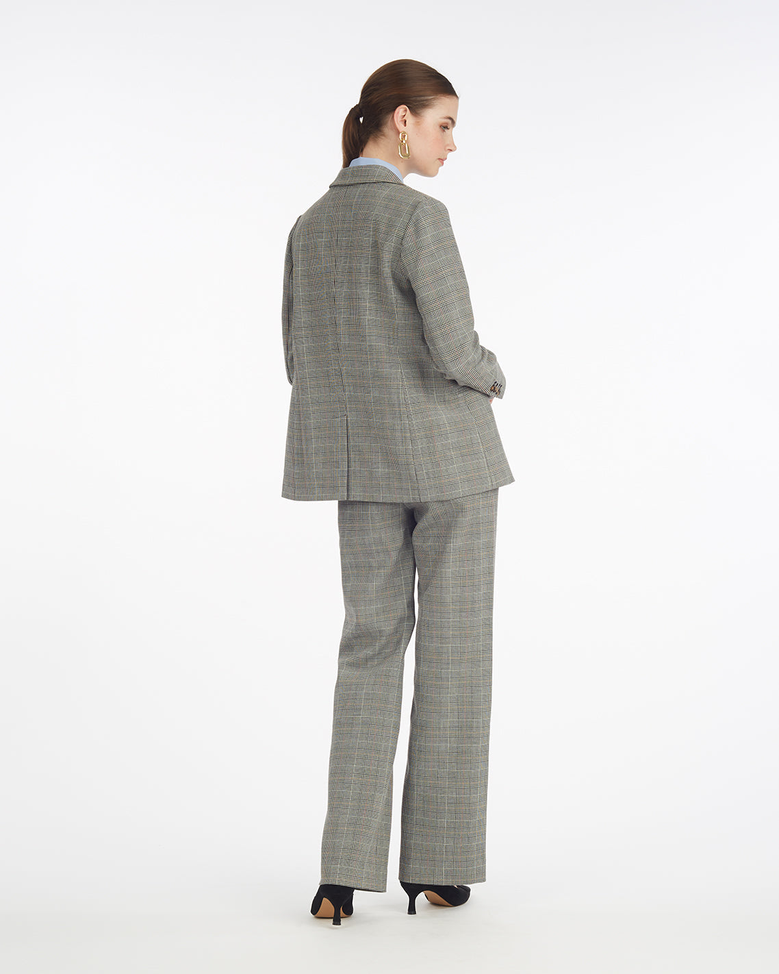 Wide Leg Glen Check Pant Glen Plaid - Draper James