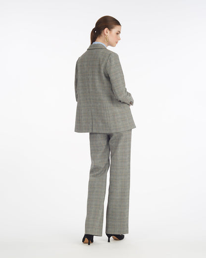 Wide Leg Glen Check Pant Glen Plaid - Draper James