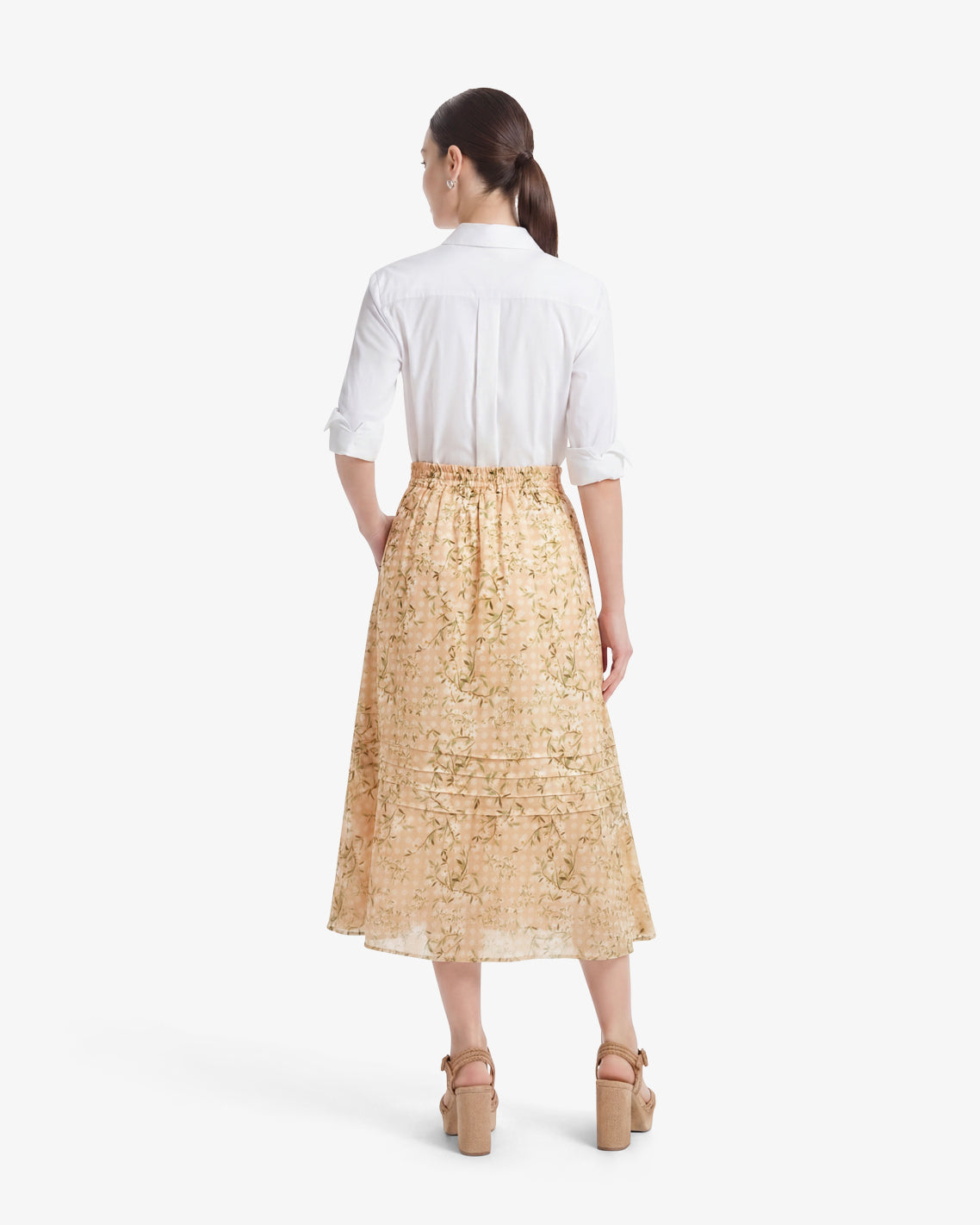 Midi Skirt in Floral Rattan Floral Rattan - Draper James