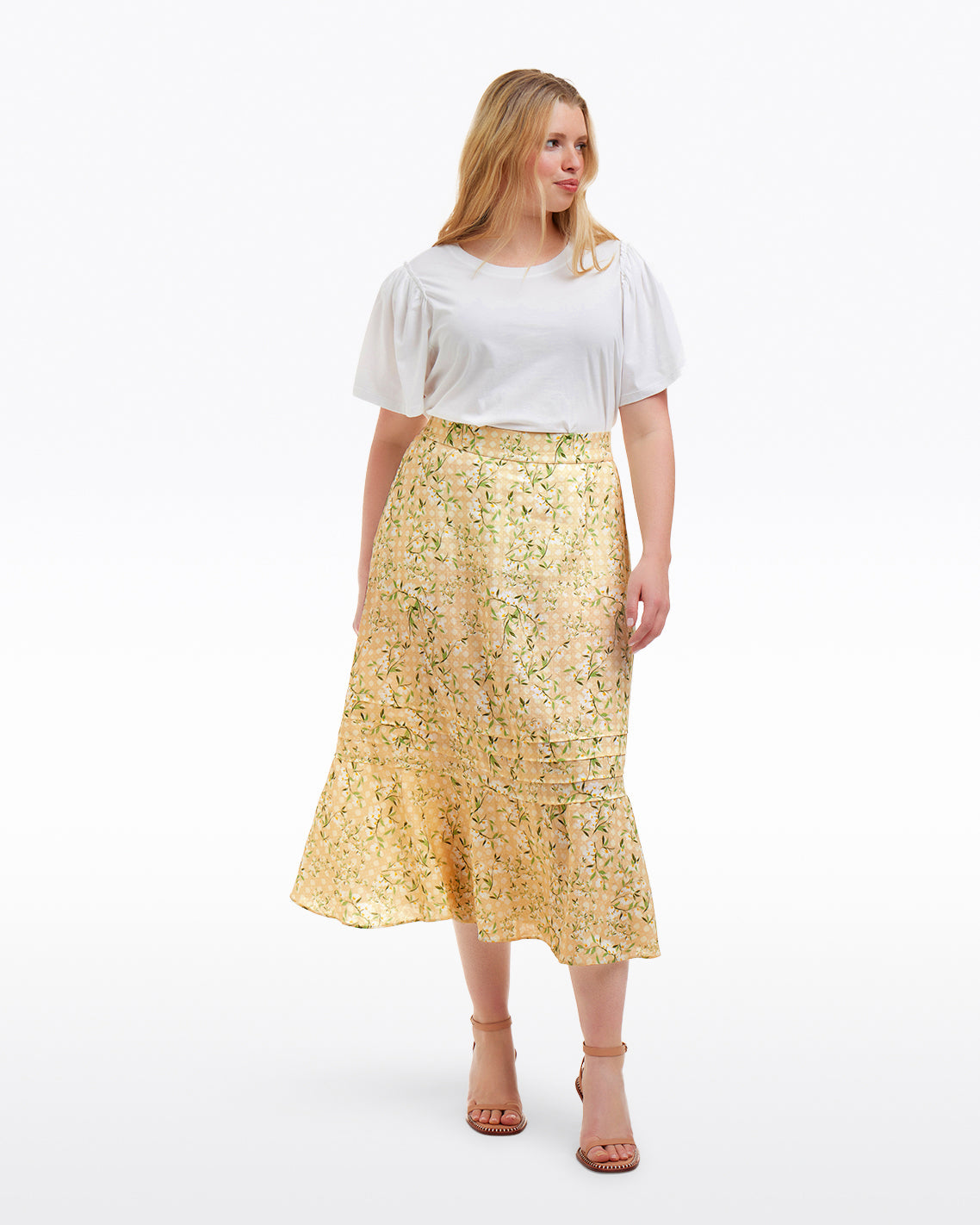 Midi Skirt in Floral Rattan Floral Rattan - Draper James