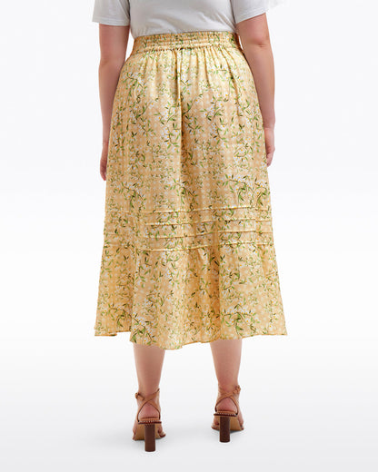 Midi Skirt in Floral Rattan Floral Rattan - Draper James