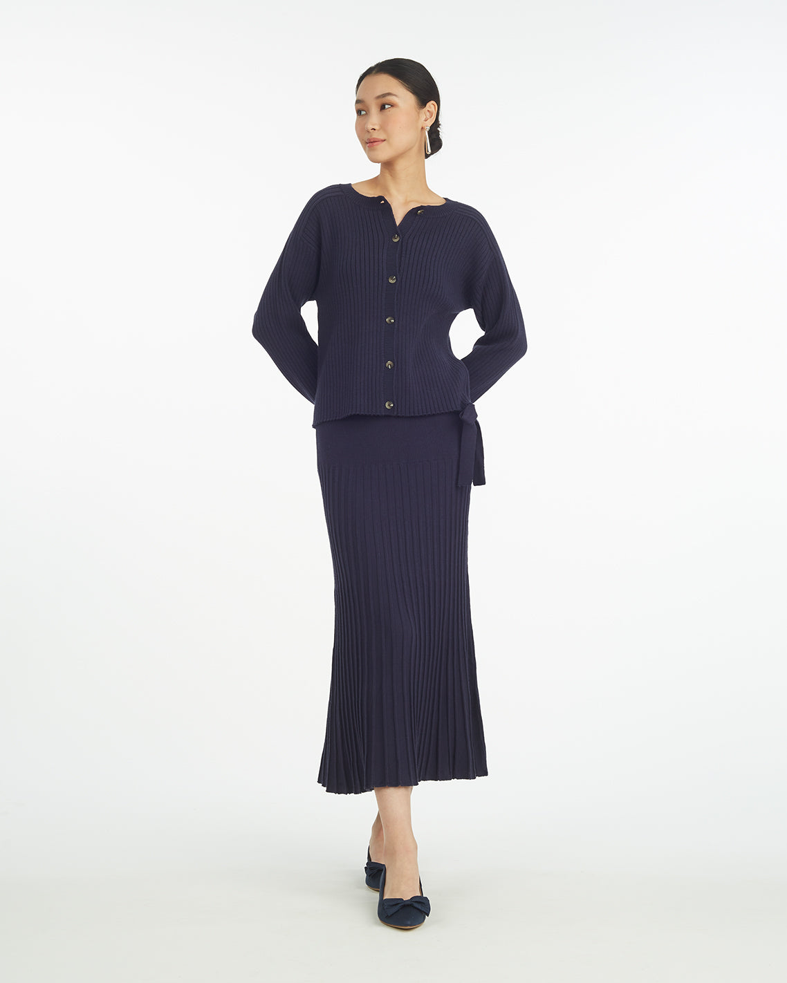 Luxe Pleated Maxi Skirt – Classic Nassau Navy - Draper James
