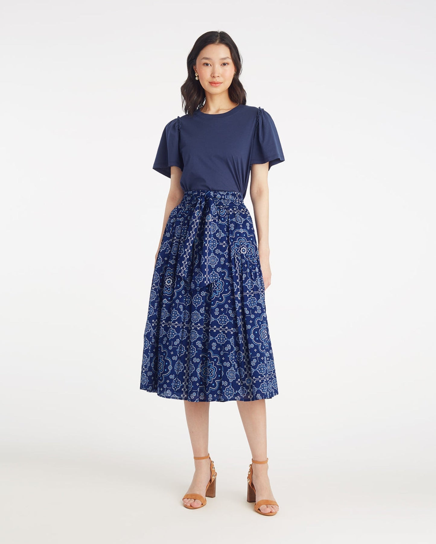 Midi Skirt in Bandana Blue Bandana Blue - Draper James