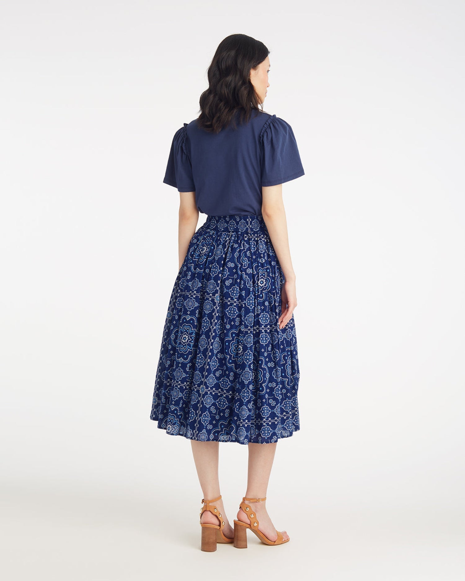 Midi Skirt in Bandana Blue Bandana Blue - Draper James