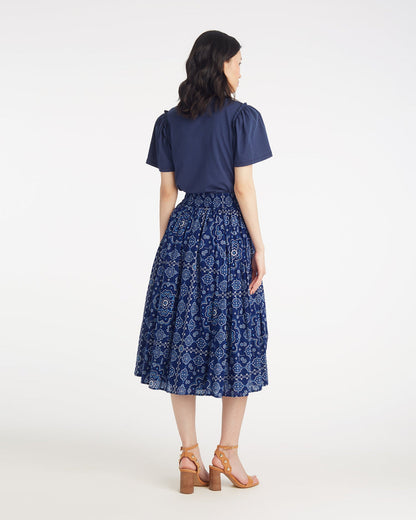 Midi Skirt in Bandana Blue Bandana Blue - Draper James