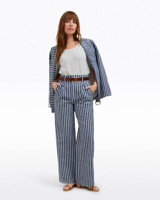 Wide Leg Pants | Women's Trousers by Draper James Railroad Stripe - Draper James