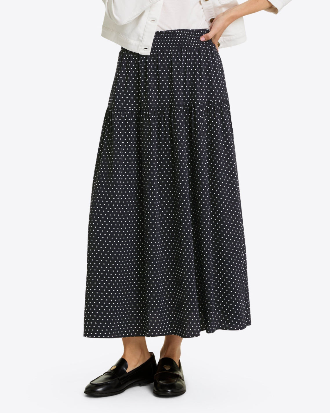 Midi Skirt in Polka Dot Black Polka Dot - Draper James