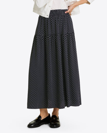 Midi Skirt in Polka Dot Black Polka Dot - Draper James