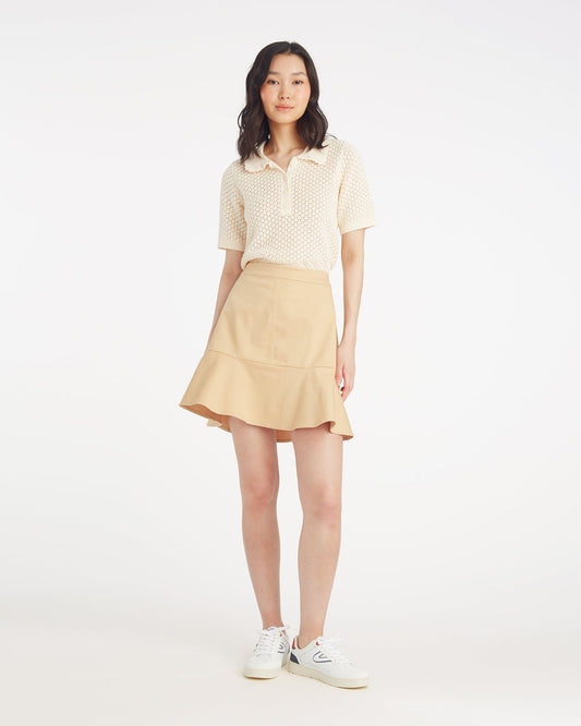 Peplum Mini Skirt in Croissant Croissant - Draper James