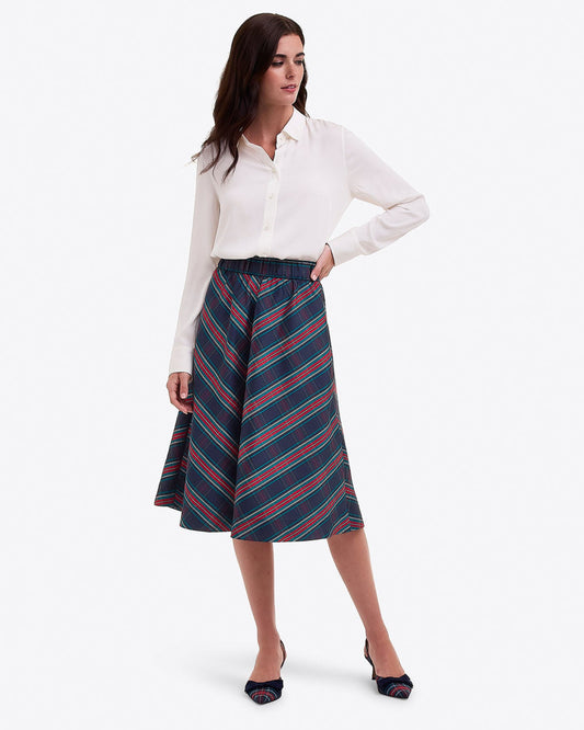 Taffeta Midi Skirt | Women's Skirts by Draper James Georgia Plaid - Draper James