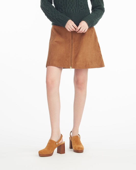 Suede Mini Skirt | Women's Skirts by Draper James Brown - Draper James