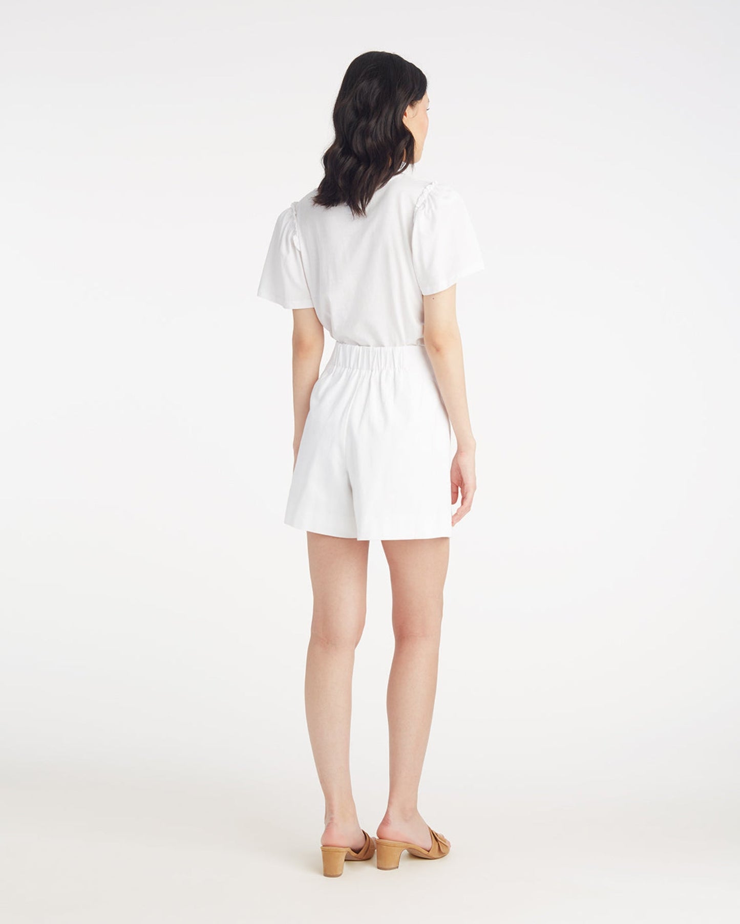 Tailored Shorts in Pique Magnolia White - Draper James
