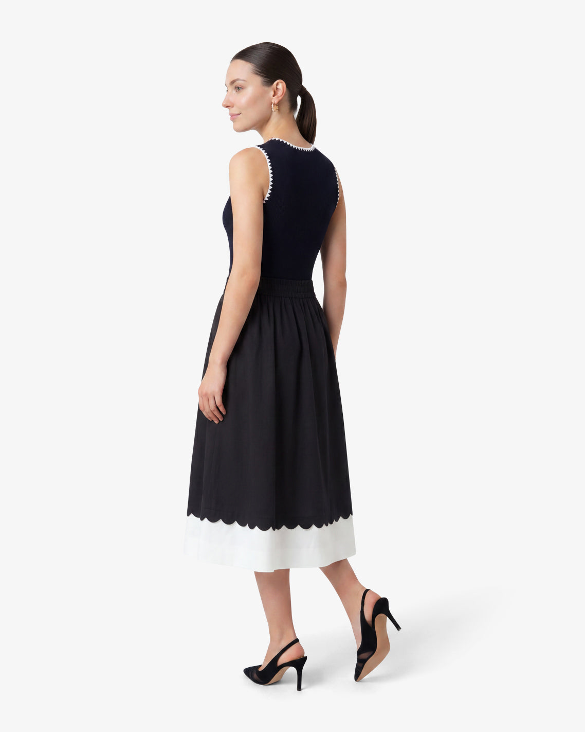 Midi Skirt in Black and White Black - Draper James