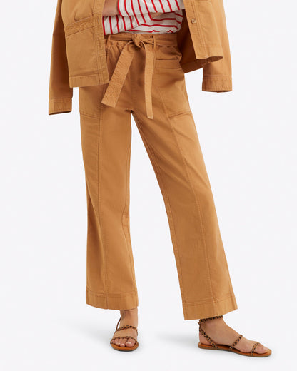 Utility Pant in Cotton Twill Camel - Draper James