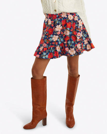 Ruffle Wrap Skirt in Stretch Poplin Blooming Peony - Draper James