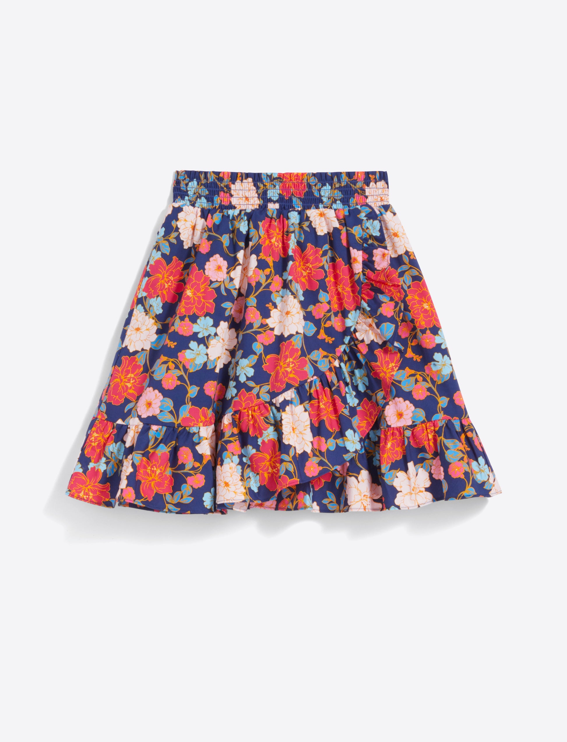 Ruffle Wrap Skirt in Stretch Poplin Blooming Peony - Draper James