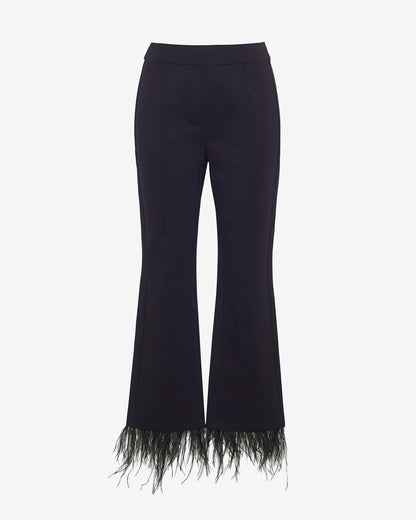 Trousers with Feather Trim Black - Draper James