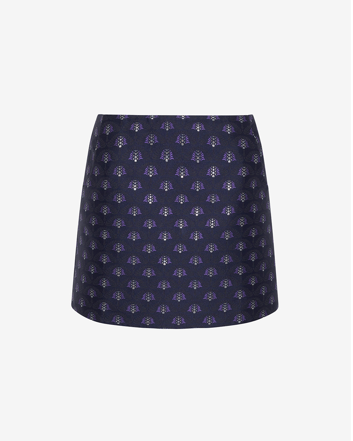 Mini Skirt in Fan Floral Jacquard Blue - Draper James