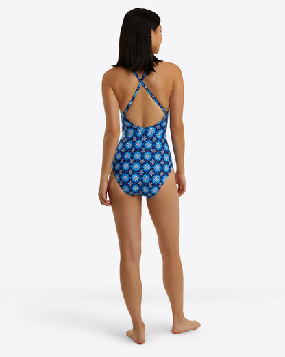 Crossover One Piece Swimsuit Floral Geo - Draper James