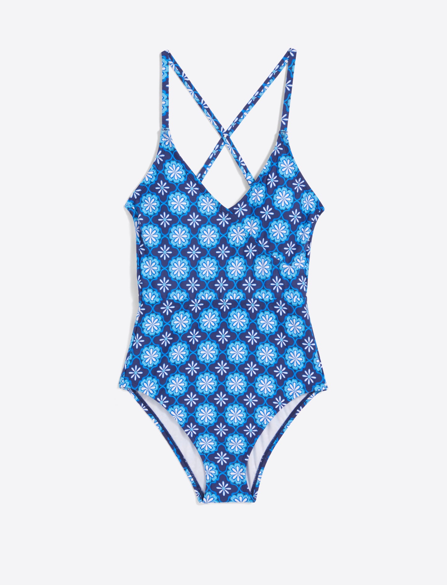 Crossover One Piece Swimsuit Floral Geo - Draper James