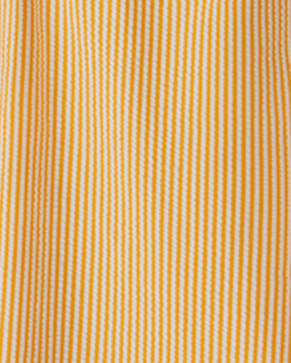Seersucker Ruffle Tank One Piece Swimsuit Yellow - Draper James