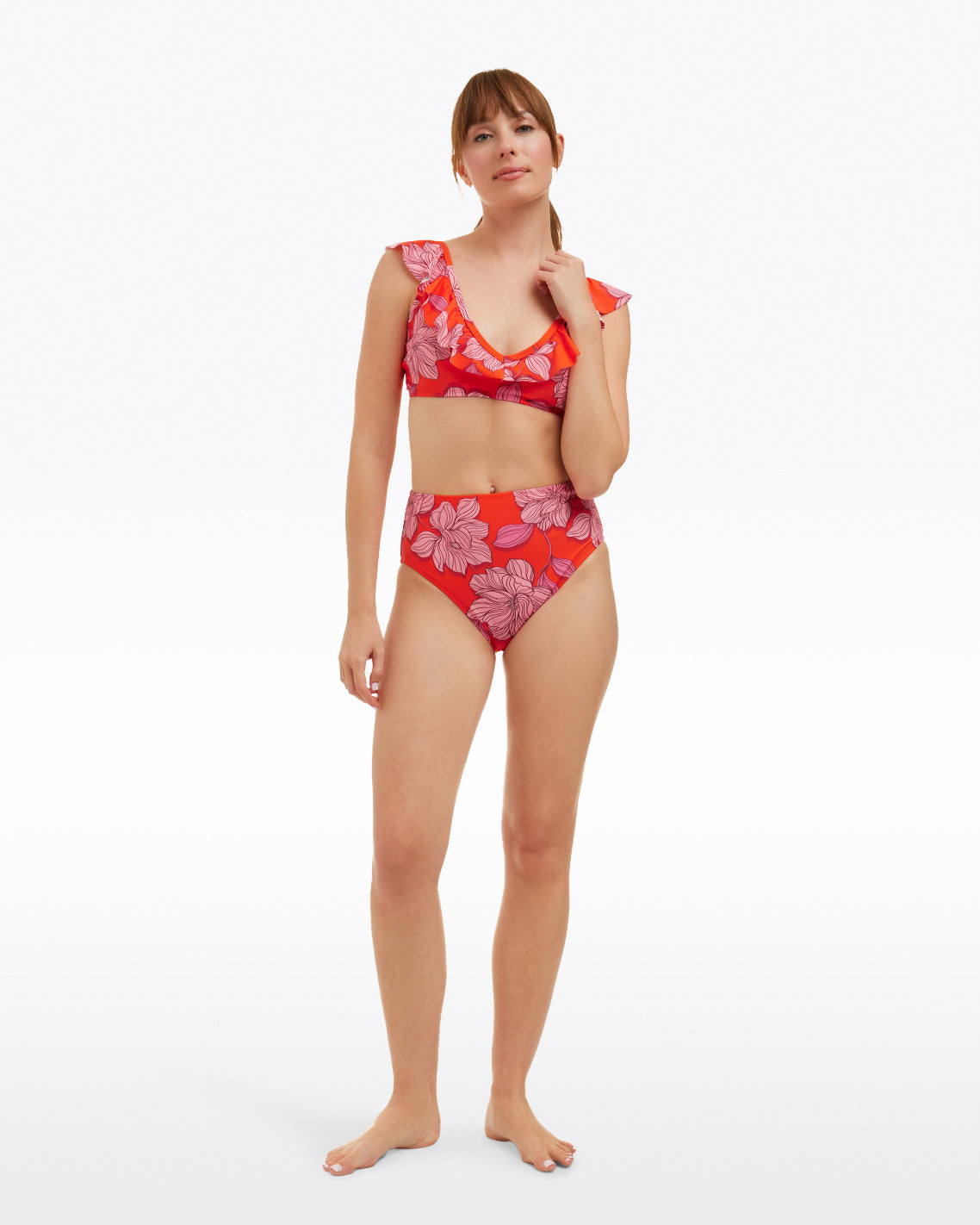 Red Magnolia Ruffle Bralette Red Magnolia - Draper James