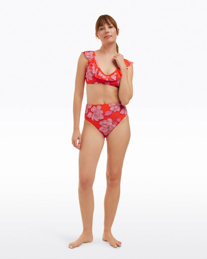 Red Magnolia Ruffle Bralette Red Magnolia - Draper James