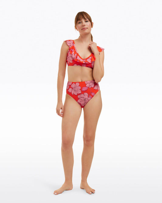 Red Magnolia Ruffle Bralette Red Magnolia - Draper James