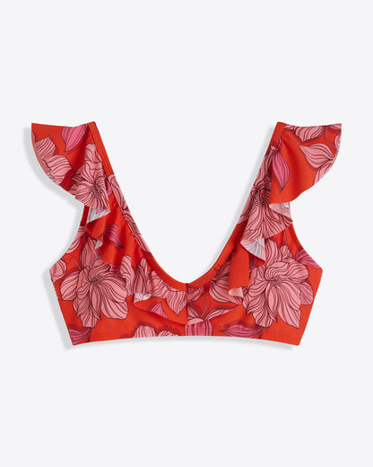 Red Magnolia Ruffle Bralette Red Magnolia - Draper James