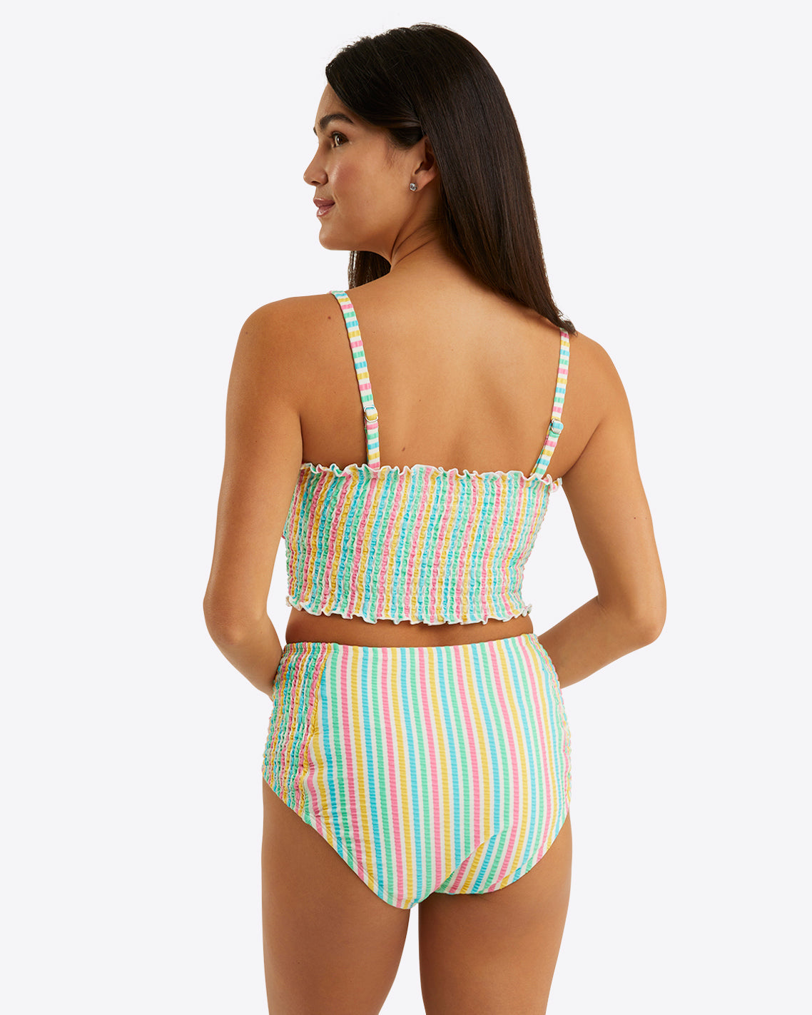 Smocked Bikini Bottom Multistripe - Draper James