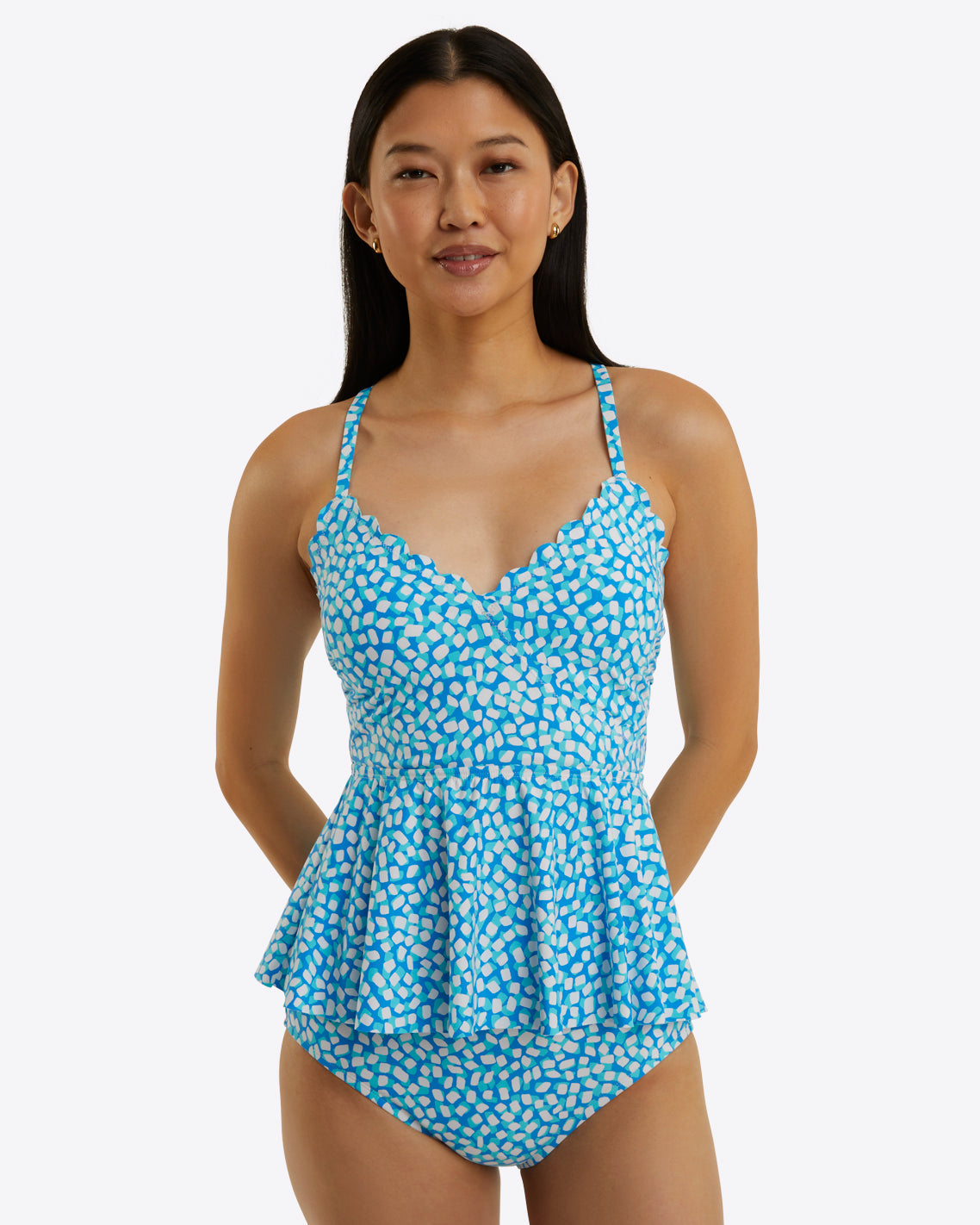 Tankini Bottom | Women's Swimwear by Draper James Blue Square Dot - Draper James