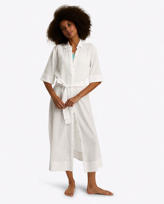 Crinkle Cotton Coverup White Crinkle Cotton - Draper James