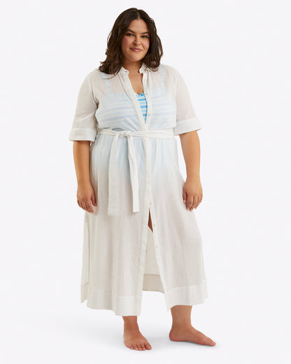 Crinkle Cotton Coverup White Crinkle Cotton - Draper James