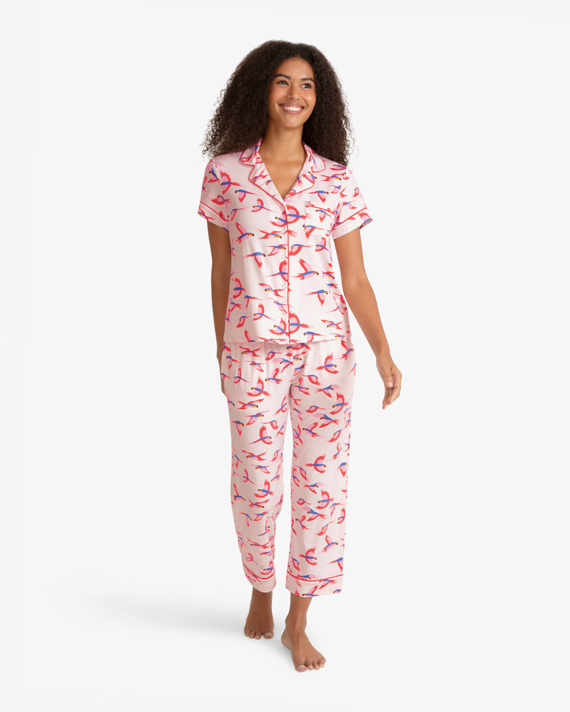 Short Sleeve Linda in Pink Parrot Pink Multi - Draper James