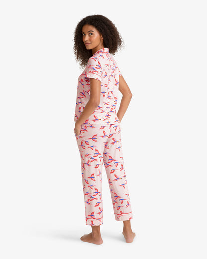 Short Sleeve Linda in Pink Parrot Pink Multi - Draper James