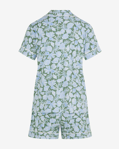Sara Pajama in Shell Fan Green Multi - Draper James