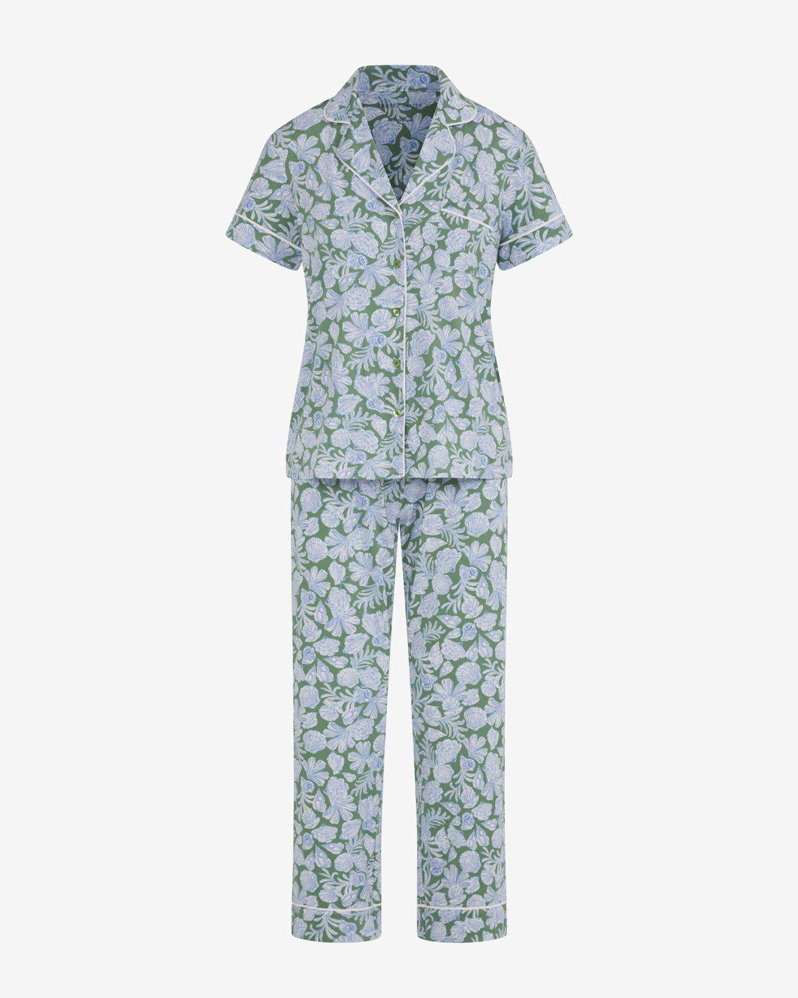 Short Sleeve Linda in Shell Fan Green Multi - Draper James