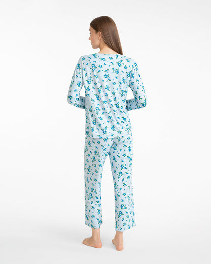 Amelia Pajama Set in Berries Blue Multi - Draper James