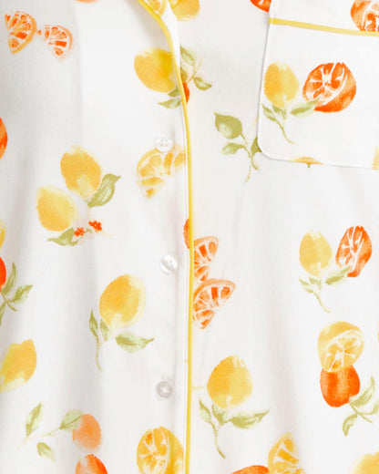 Sara Pajama Set in Citrus Magnolia White Multi - Draper James