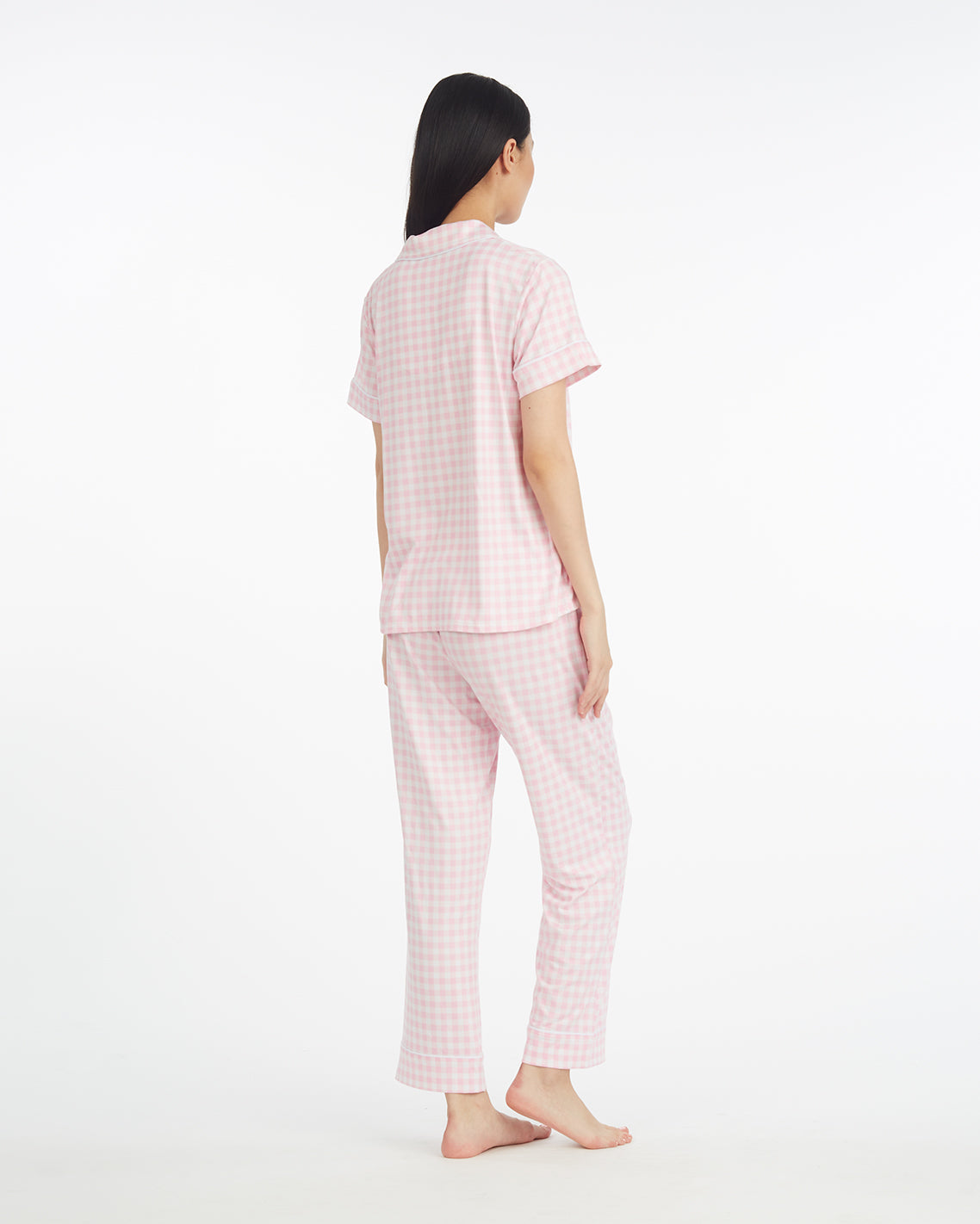 Linda Pajama Set in Pink Gingham Pink Gingham - Draper James