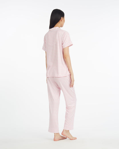 Linda Pajama Set in Pink Gingham Pink Gingham - Draper James