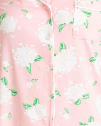 Linda Pajama Set in Hydrangeas Pink Multi - Draper James