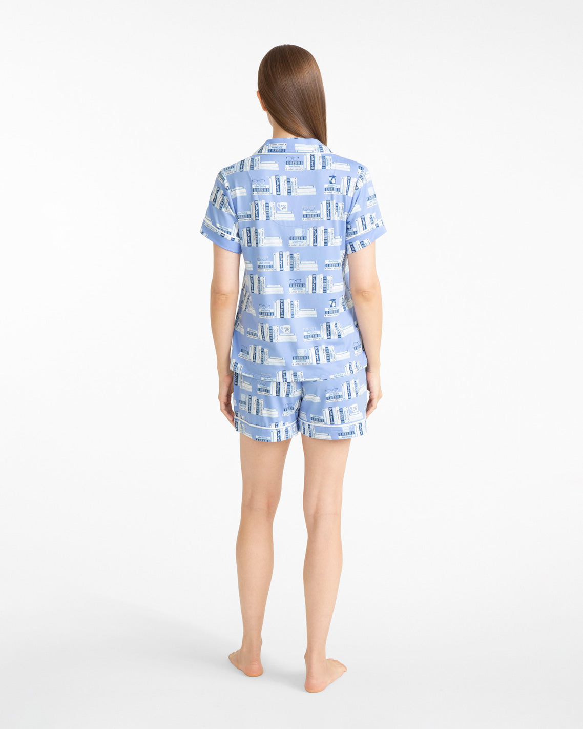 Sara Pajama Set in Bookstack Blue Multi - Draper James