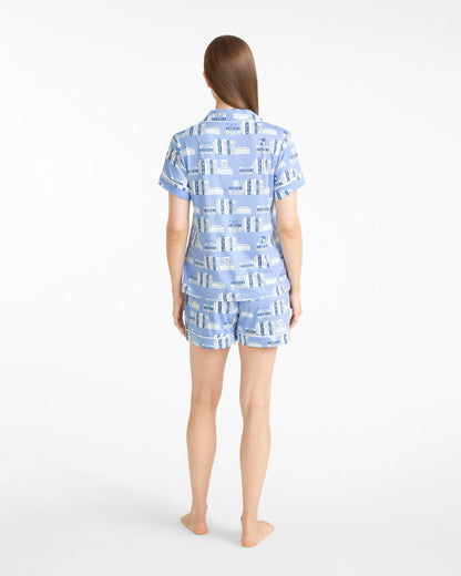 Sara Pajama Set in Bookstack Blue Multi - Draper James