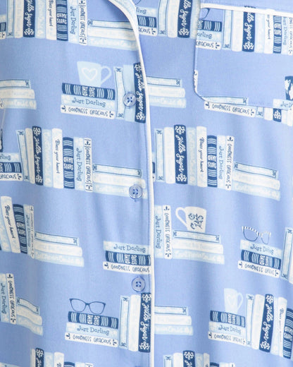 Sara Pajama Set in Bookstack Blue Multi - Draper James